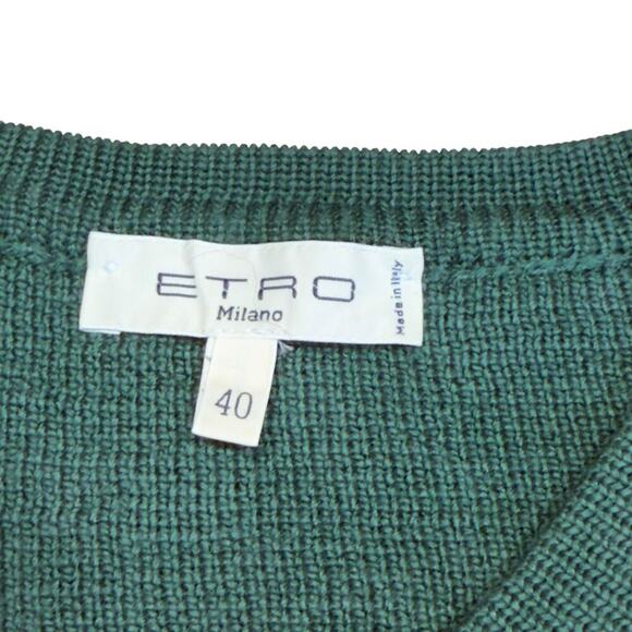 ETRO Multicolor Silk Blend Longline Embroidered Button Cardigan Sweater Small - Picture 5 of 16